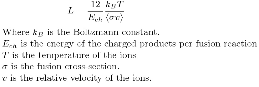 Lawson Criterion for D-T with some assumptions